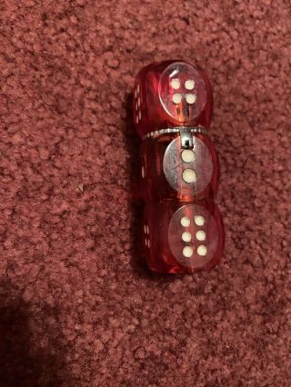 Rare Old Vintage Rare Red And White Novelity Dice Lighter Craps Casino Gambling