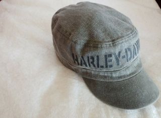 Vintage Harley Davidson Painters Cap/hat Grey With Black Lettering