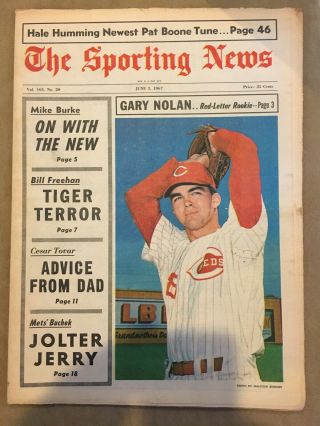 The Sporting News Jun 3,  1967 - Gary Nolan/yankees/brown/preakness/hutson/spahn
