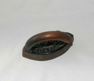 Vintage Miniature Cast Iron Wooden Handle Broken Sad Iron “The Pearl” 2