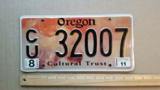 License Plate,  Oregon,  Cultural Trust,  Double O7: Cu 32 007