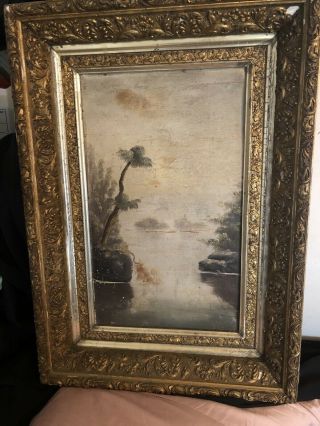 Antique Framed Oil Painting Landscape