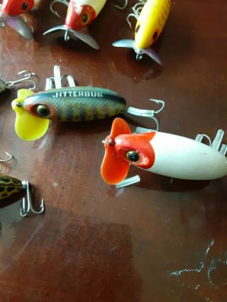 Vintage fishing lures fred arbogast jitterbugs 2 plastic lips 1 2