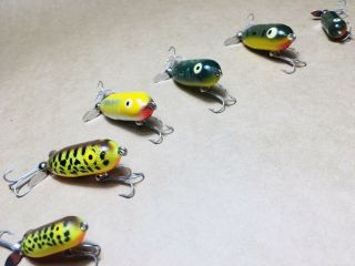 Vintage Lures Heddon Teeny & Tiny Torpedo Timber Lures Made In USA 1960 - 80s 2