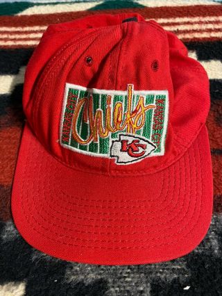 Vintage 80s Kansas City Chiefs Hat Cap Snapback The Game Spellout Rare Made Usa