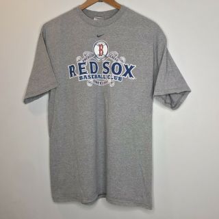 Vintage Nike Boston Red Sox T - Shirt Mlb Sz Large Grey Team Nike Mlb