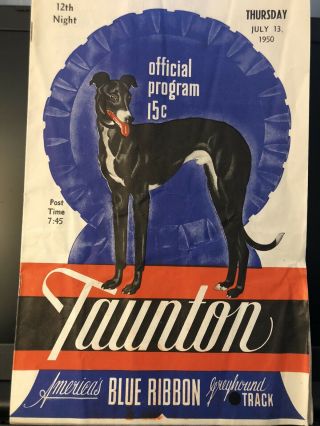 1950 Taunton Greyhound Program July 13