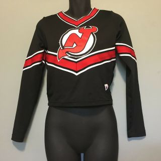 Vintage Varsity Jersey Devils Cheerleading Crop Top Size L Vguc Spirit Usa