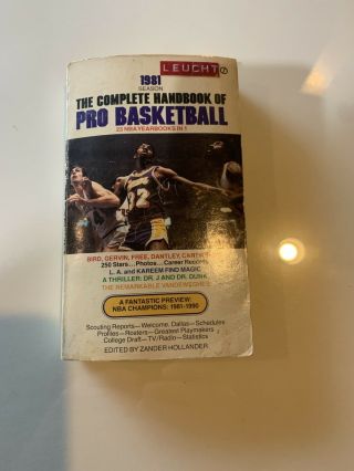 1981 The Complete Handbook Of Pro Basketball,  Sc Book Zander Hollander