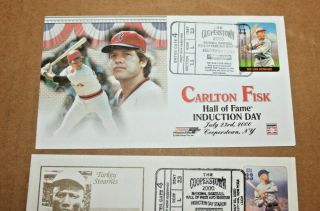 CHARITY Baseball HOF 2000 Induction First Day Cover Carlton Fisk Tony Perez 2