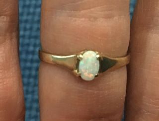 Vintage Antique Fire Opal Gold Ring 10k Size 5.  5 Old October Birthstone Small