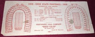 1938 Blotter Schedule Osu Ohio State University Buckeyes Football Team Cool