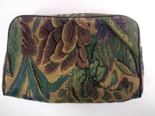 Vintage Oscar De La Renta Vintage Makeup Bag Cosmetic Travel Zippered Floral
