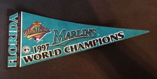 Florida Marlins 1997 World Champions 9 " Mini Pennant World Series Miami
