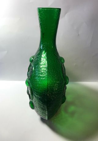 Vintage Colony Glass Decanter Made in Italy Green 11 