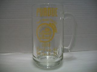 Vintage 70s Purdue University Glass Mug Stein Boilermakers Football Peach Bowl