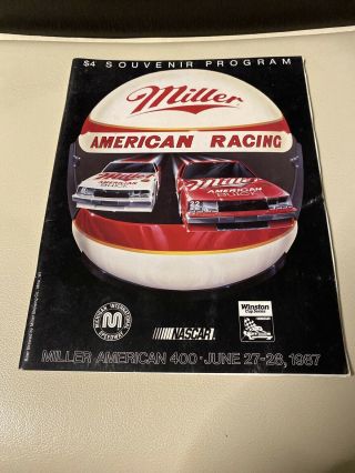 1987 Miller American 400 Nascar Official Race Program
