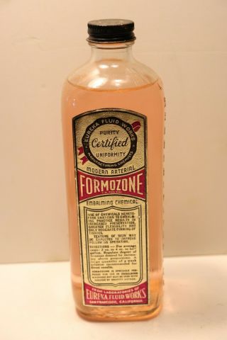 Antique Formozone Embalming Bottle,  Eureka Fluid,  San Francisco