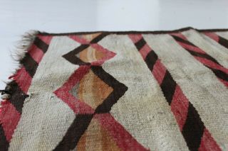 Antique Navajo rug Transitional 1900 ' s striped churro wool 29 