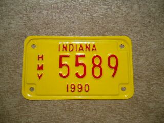 1990 Indiana " Historic " Motorcycle License Plate