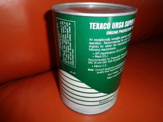 TEXACO URSA PLUS Motor Oil Quart CARDBOARD Can - Vintage 2