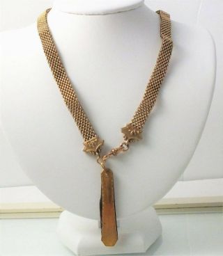 Victorian Antique Gold Filled Pocket Watch Chain With 14k Gf Knife Mesh