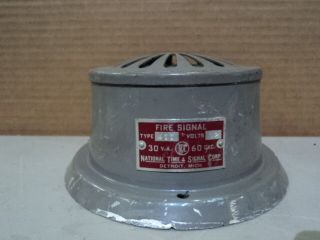 Vintage Audible Signal Fire Alarm Type 411 National Time & Signal Corp W/o Plate