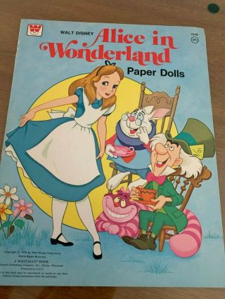 Vintage " Alice In Wonderland " Paper Dolls • ©1976 • Uncut • Walt Disney •whitman