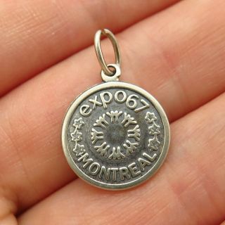 925 Sterling Vintage Old Stock " Expo 67 Montreal " Friendship Logo Charm Pendant