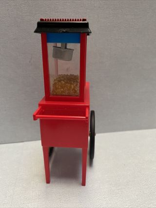 Dollhouse Miniature Vintage Theater Popcorn Machine Moving Wheels 1:12 2