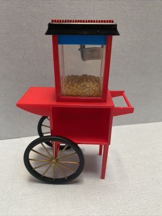 Dollhouse Miniature Vintage Theater Popcorn Machine Moving Wheels 1:12 3