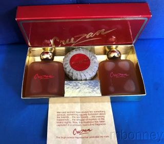 Vintage Two Bottles Of Cruzan Cologne Aftershave Gift Set Men 1985