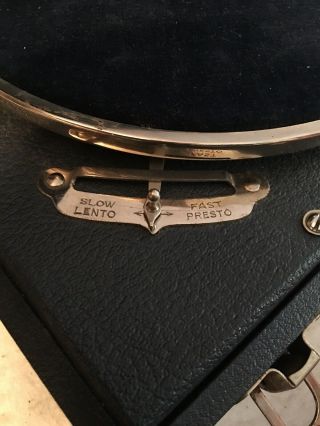 Antique Swiss Made THORENS Portable Suitcase Hand Crank 78 Phonograph Gramophone 3