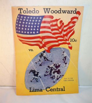 1946 Toledo Woodward Vs Lima,  Ohio High School Football Sports Program Sep 14