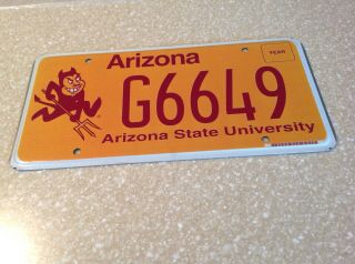 Arizona License Plate Arizona State University Sun Devil
