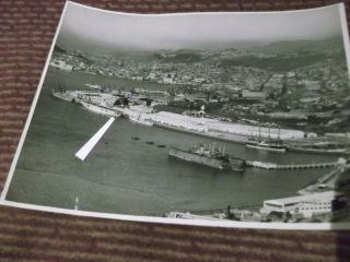 Orig Photo Hms Aircraft Carrier Eagle ? Or Ark Royal ? = Location ?