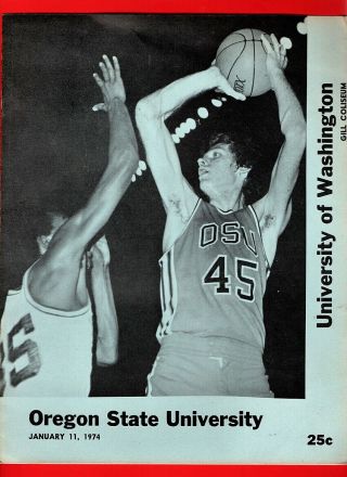 1973 - 74 Oregon State Vs Washington Huskies Basketball Program - Ex.