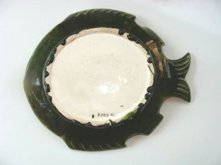 vtg STUDIO ART CERAMIC FISH SHAPED SERVING PLATE PLATTER pottery 2