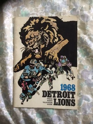 1968 Detroit Lions Media Guide Press Book Yearbook Program Nfl Football Ad