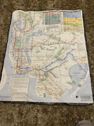 1988 Mta Nycta Subway Map York City Transit Author Guide Nyc Vintage