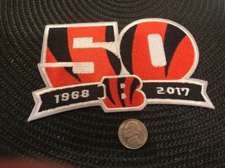 Cincinnati Bengals Vintage Embroidered Iron On Patch 5” X 3.  5 “ 50th Anniversary
