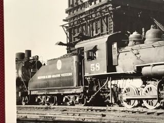 Denver & Rio Grande Western Railroad Locomotive 58 Antique Photo 2