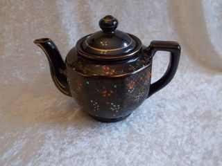 Vintage Octagon Shaped Brown Pottery/stoneware Japan Teapot