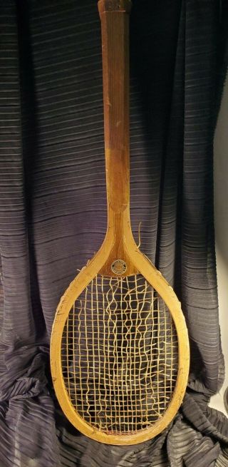 Antique 1905 A.  G.  Spalding & Bros Greenwood Wood Tennis Racket
