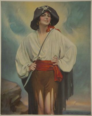 Vintage Charles Bosseron Chambers Pin Up Poster Young Modern Pirate