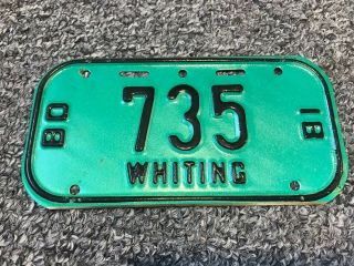 Vintage 1980 - 1981 Bicycle License Plate Whiting,  Wi