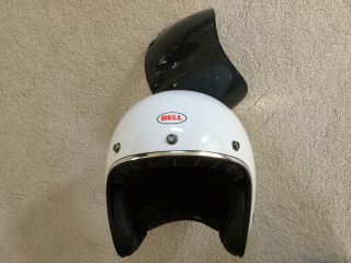 Bell Custom 500 Open Face Motorcycle Helmet Vintage White Size Medium