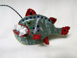 Hand Carved / And Painted - Folk Art) Bunch - A - Maluncha - Ice Fishing Decoy