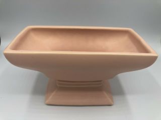 Vintage Mc Coy Usa Pottery Rectangle Pink Footed Planter 8 X 4.  5 X 4