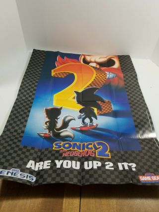 Sonic 2 Vintage Sega Genesis Poster - 1999 Are You Up 2 It?